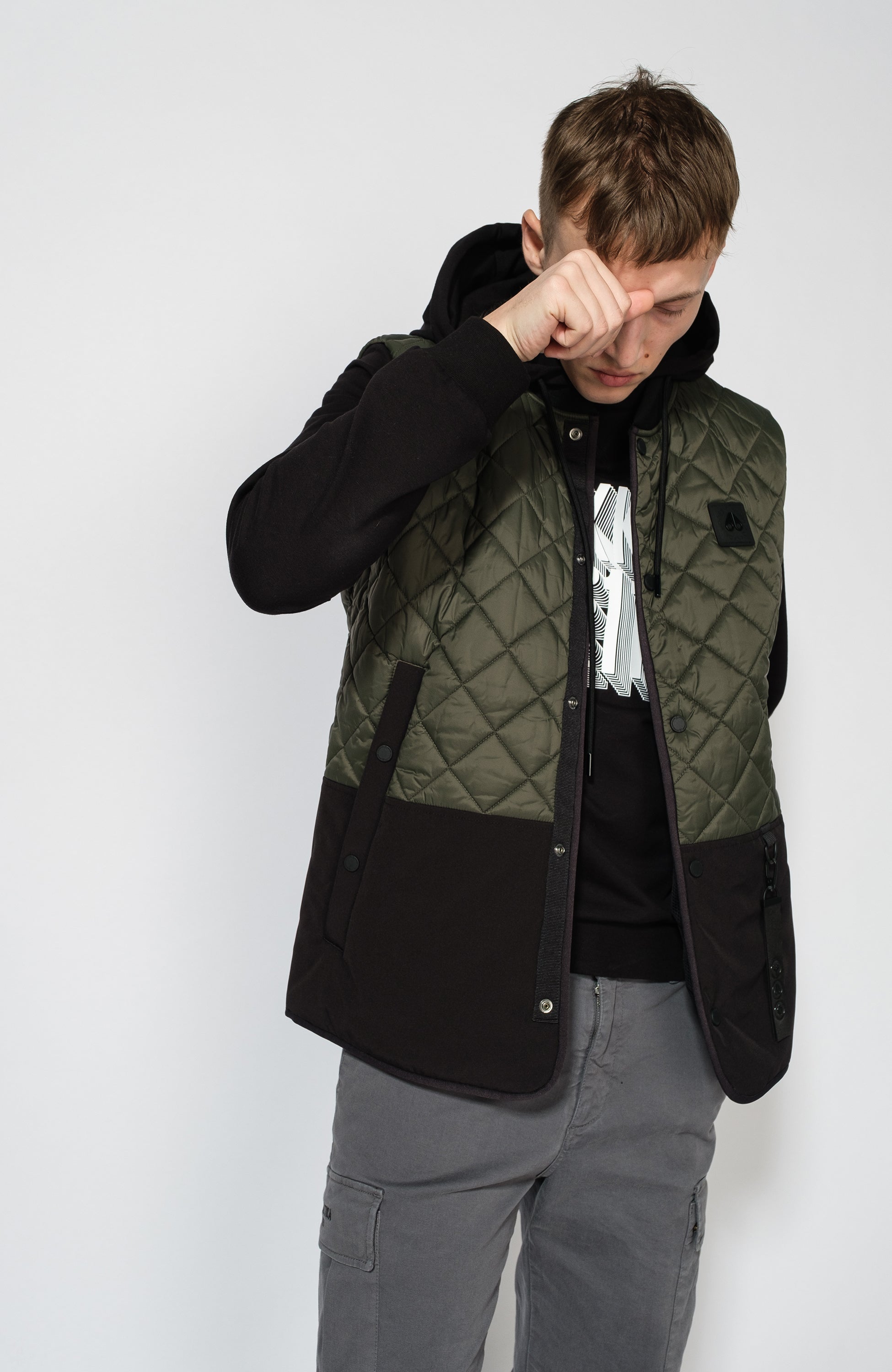 Moose knuckles Green Tepitud vest logo embleemiga clearwater image 3