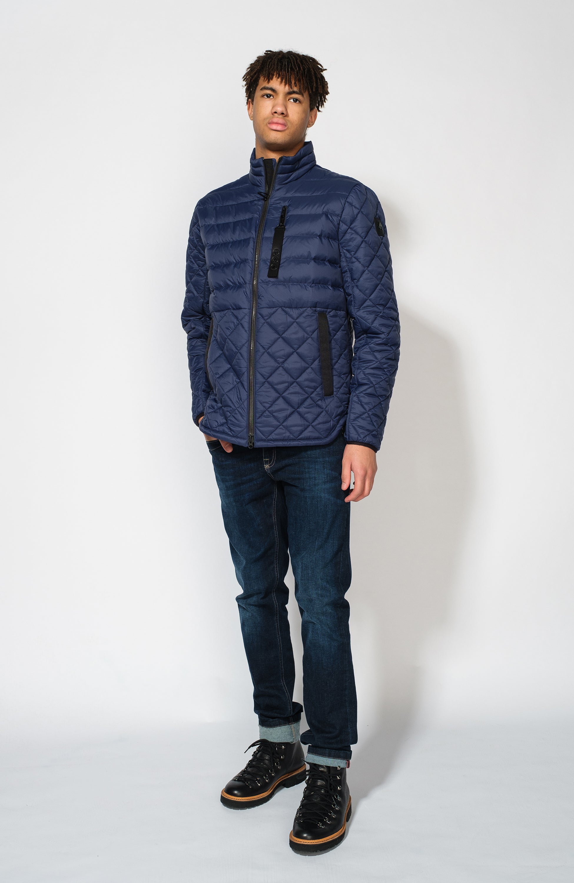 Moose knuckles Blue Tepitud jope logo embleemiga boynton image 7