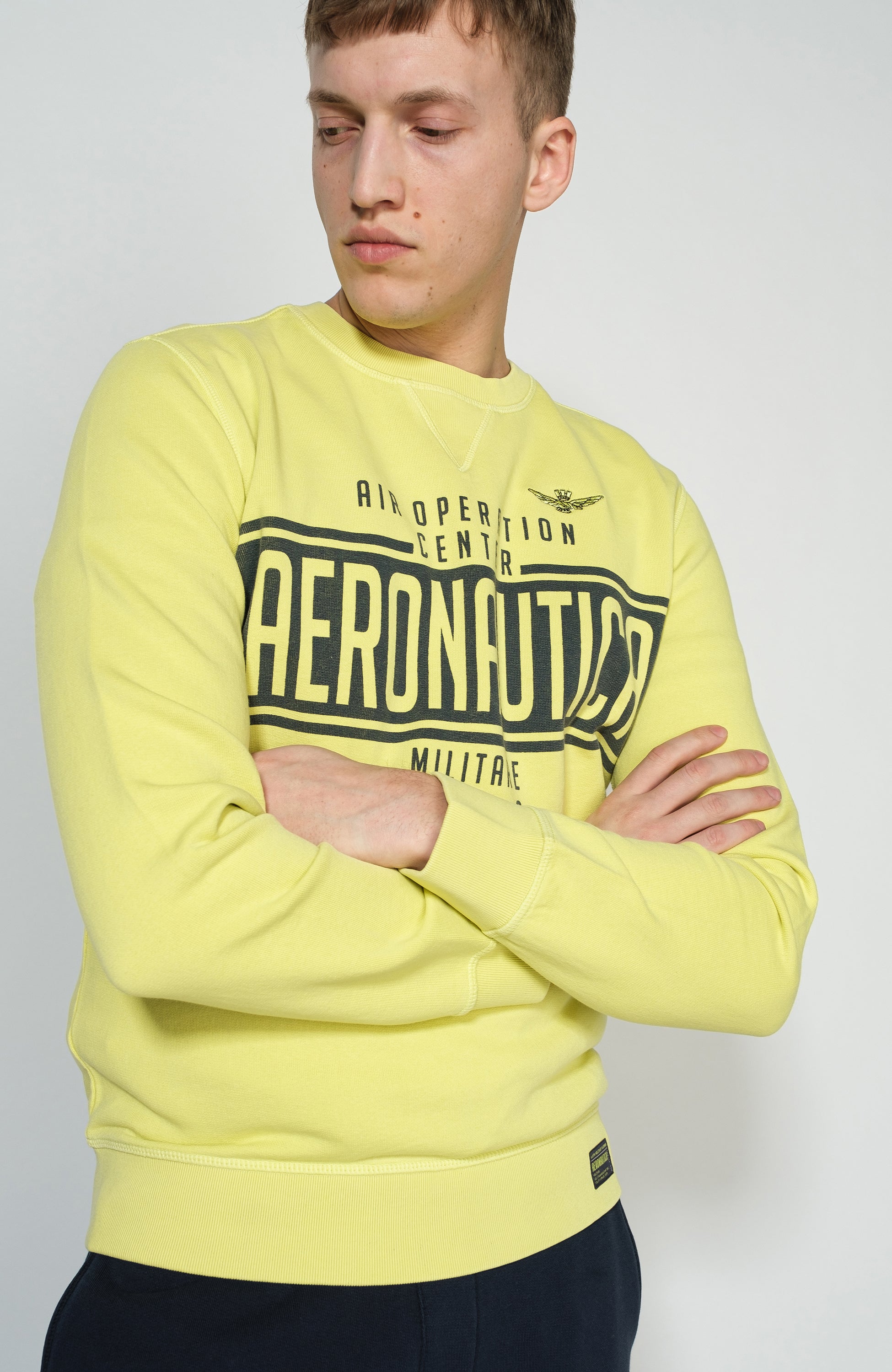 Aeronautica militare Yellow Logo-print cotton sweatshirt image 2