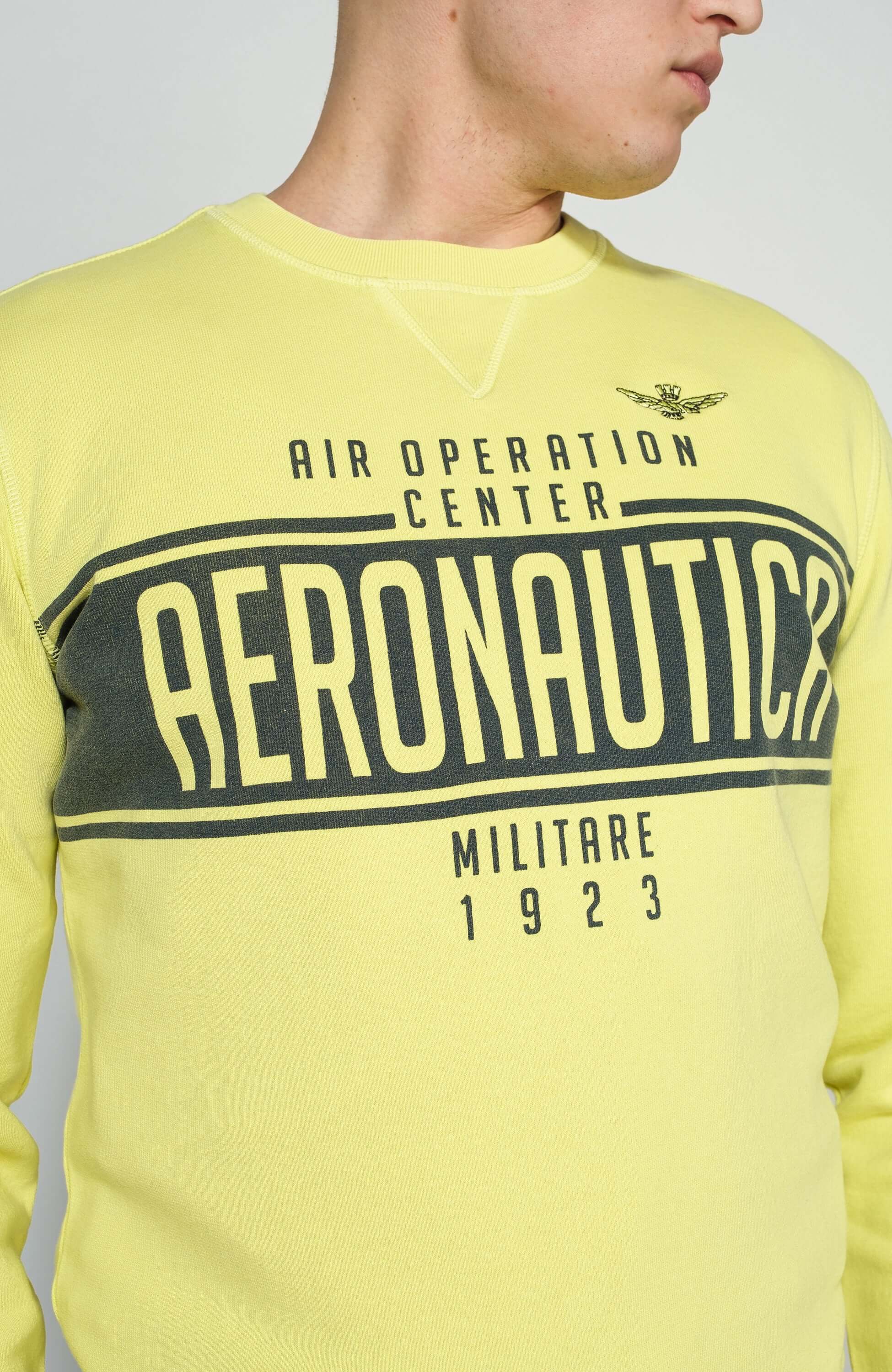 Aeronautica militare Yellow Logo-print cotton sweatshirt image 3