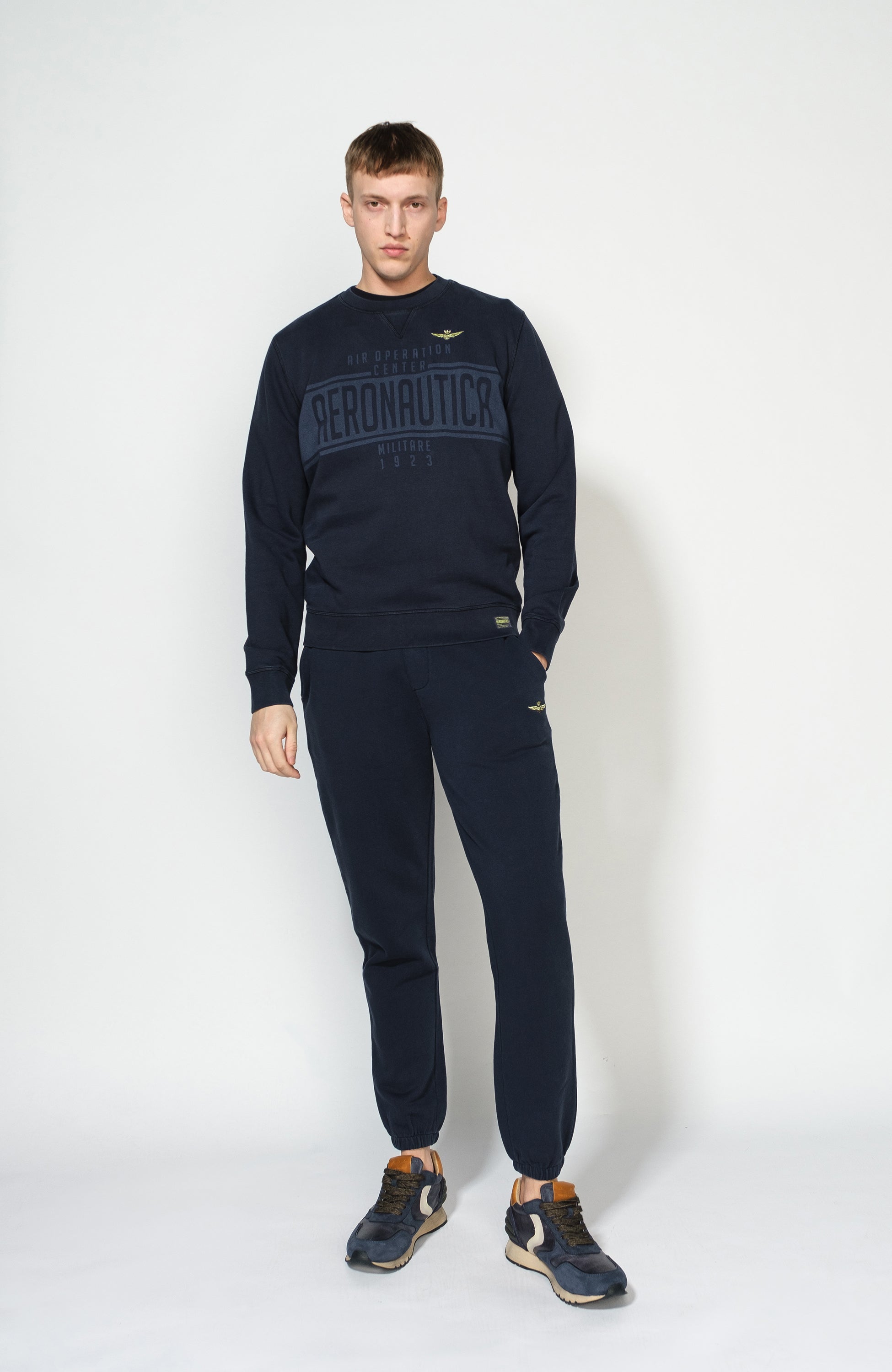 Aeronautica militare Navy Logo-print cotton sweatshirt image 4