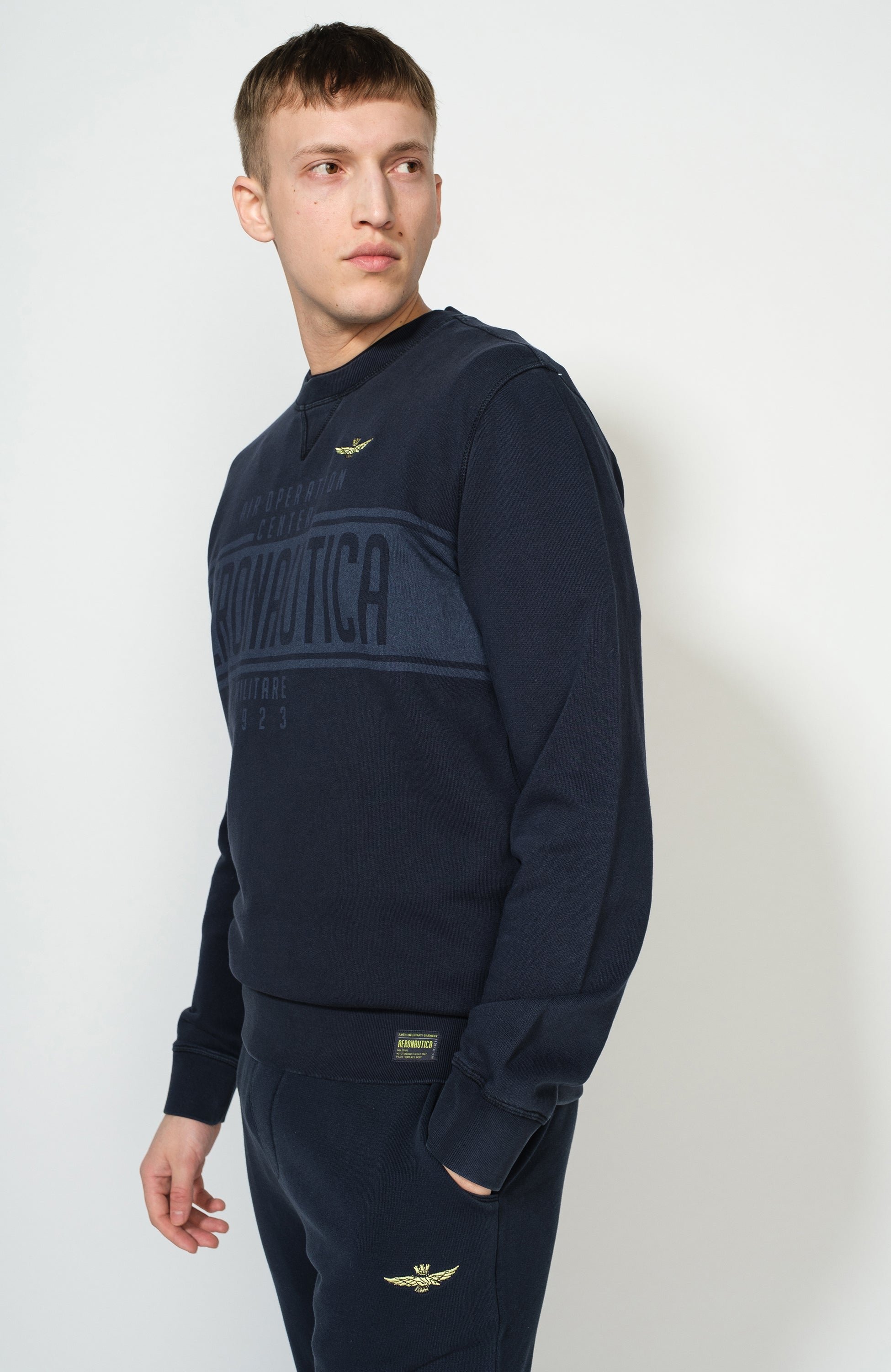 Aeronautica militare Navy Logo-print cotton sweatshirt image 2