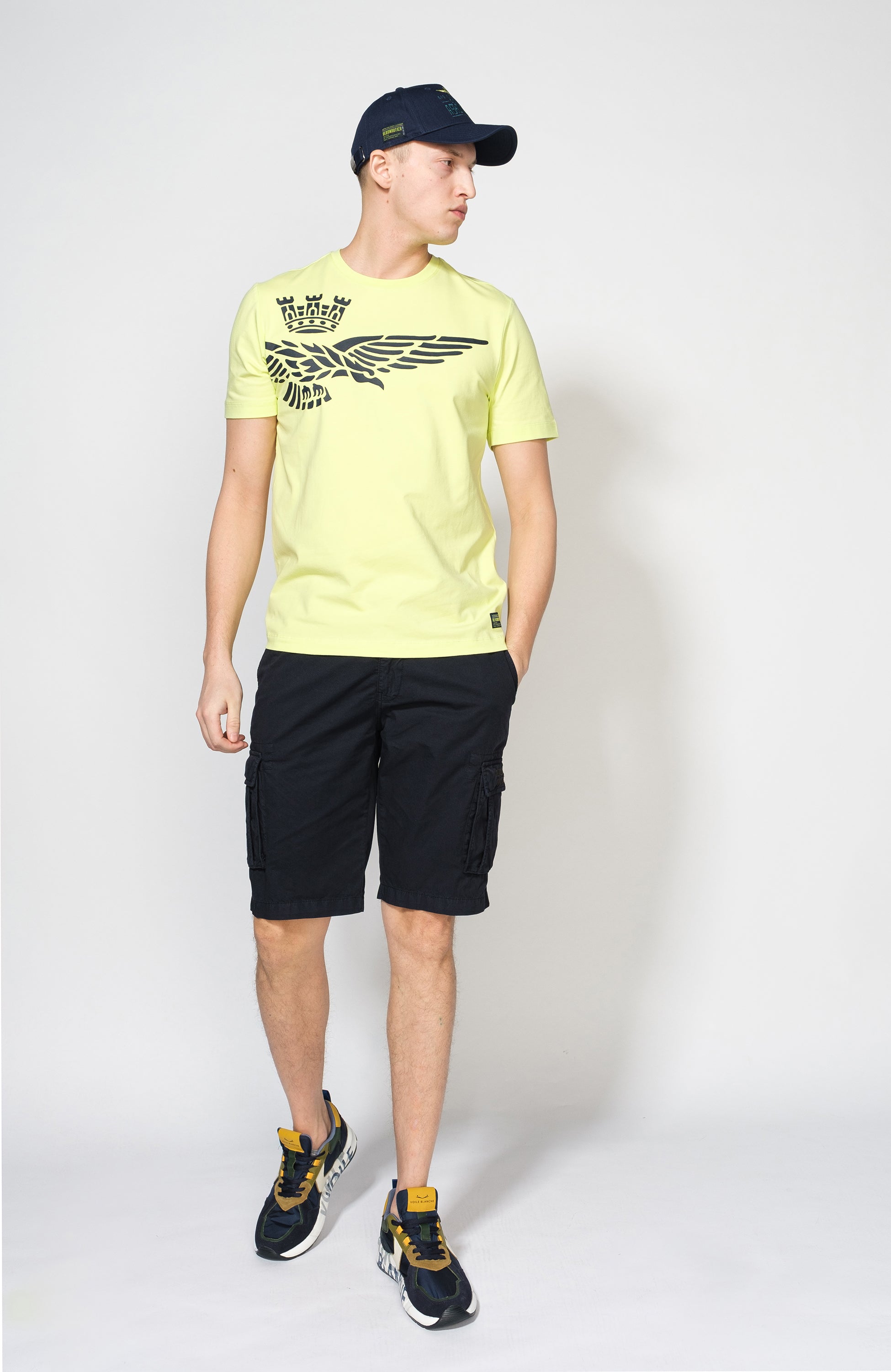 Aeronautica militare Yellow Eagle-print cotton t-shirt image 6