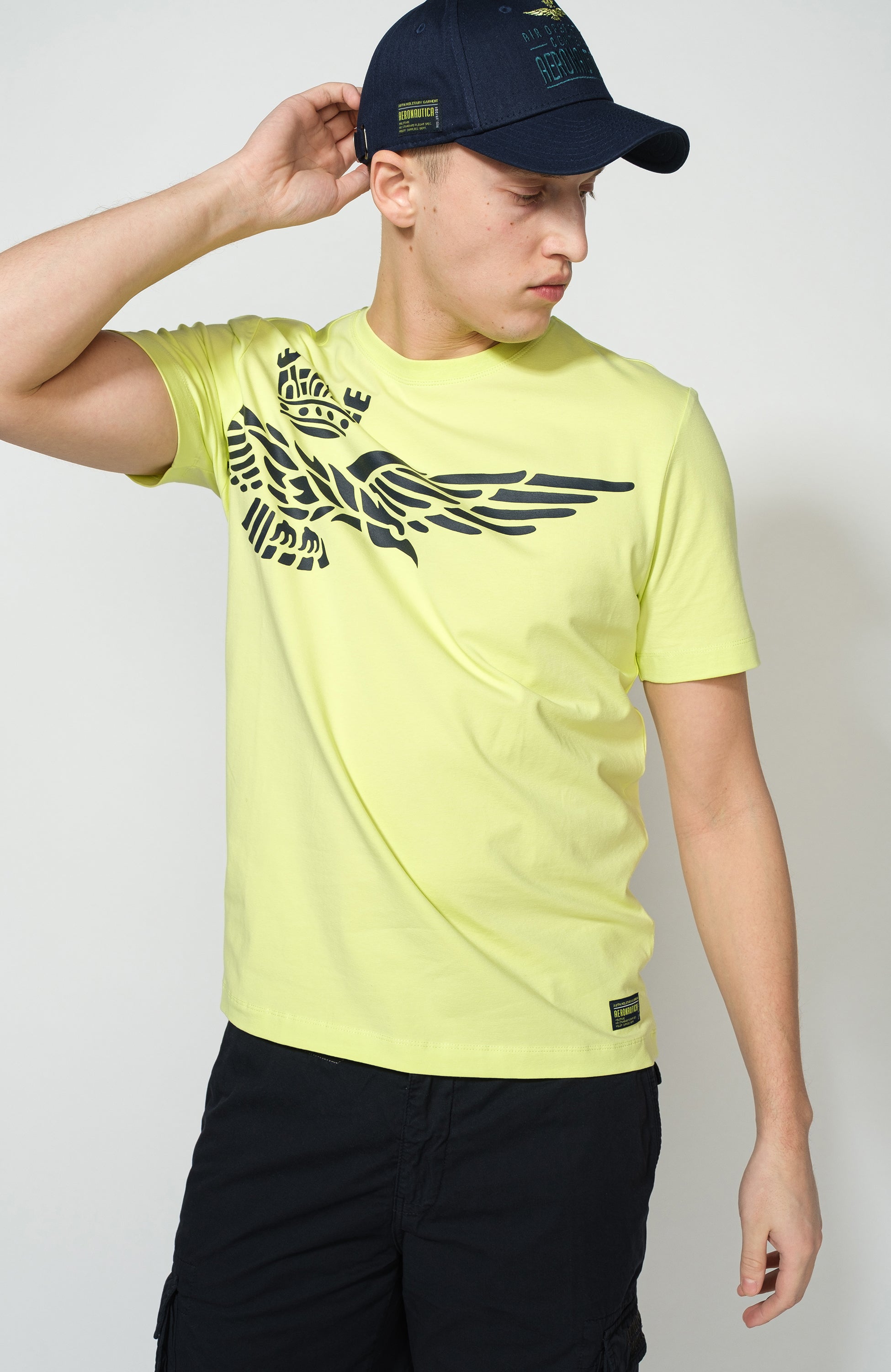 Aeronautica militare Yellow Eagle-print cotton t-shirt image 2