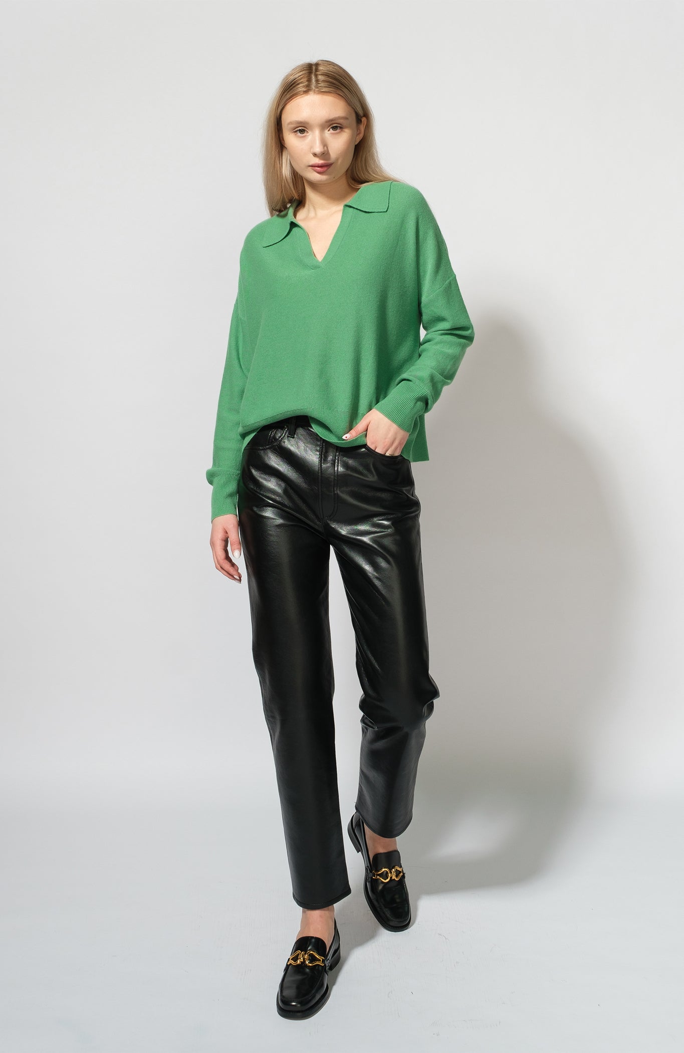 Ftc cashmere Green Polokraega kašmiirist sviiter image 2