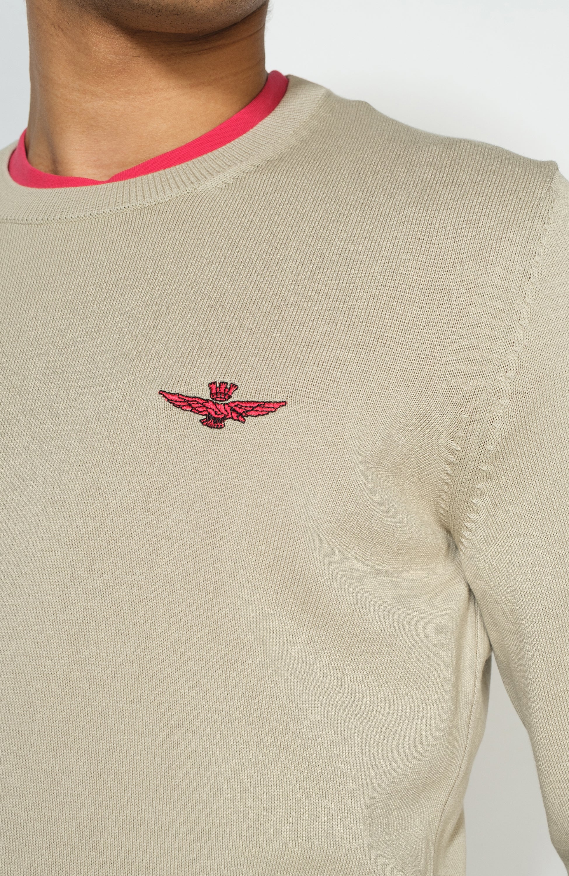 Eagle-patch crewneck sweater