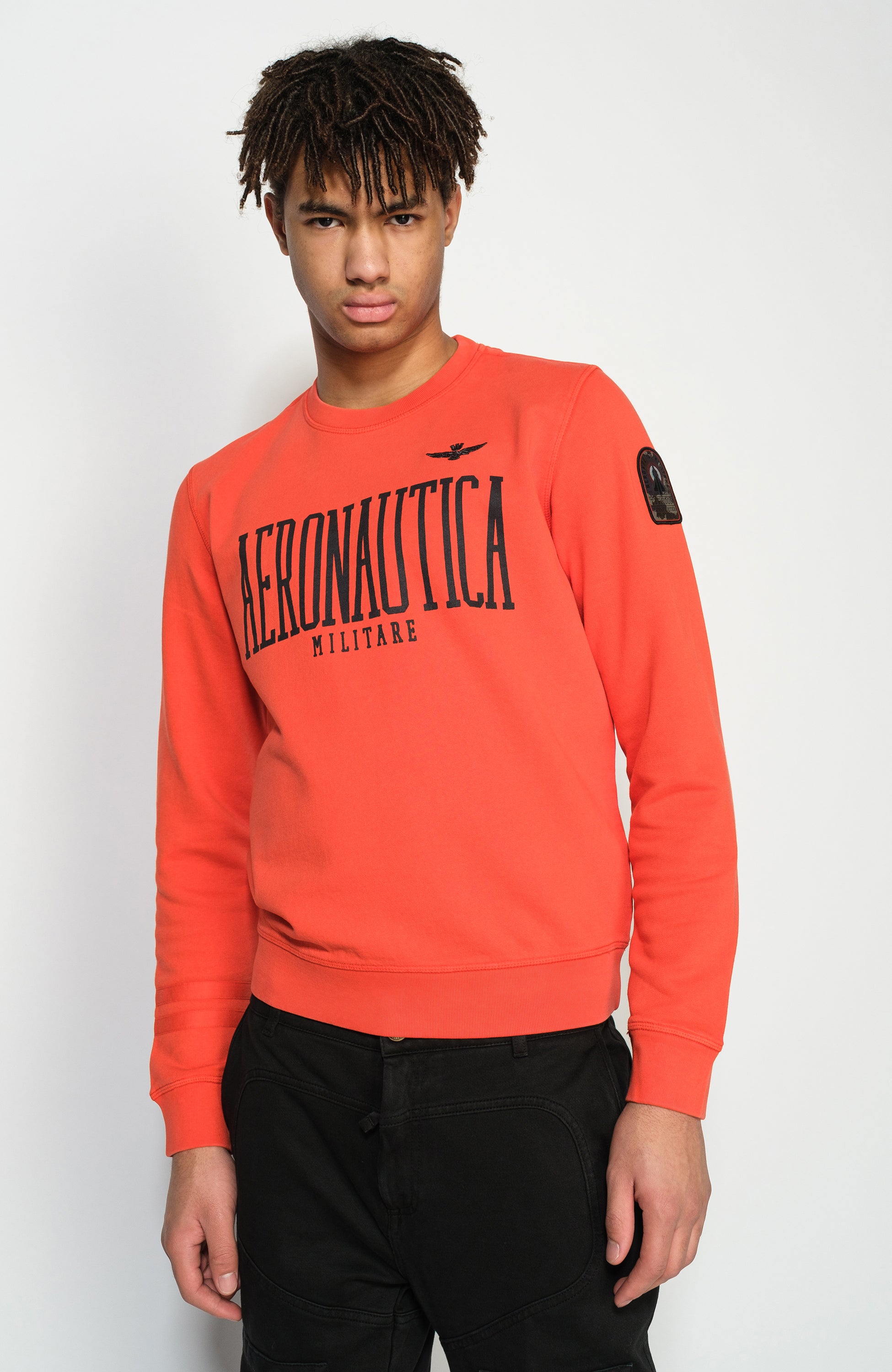 Aeronautica militare Orange Patch cotton sweatshirt image 1