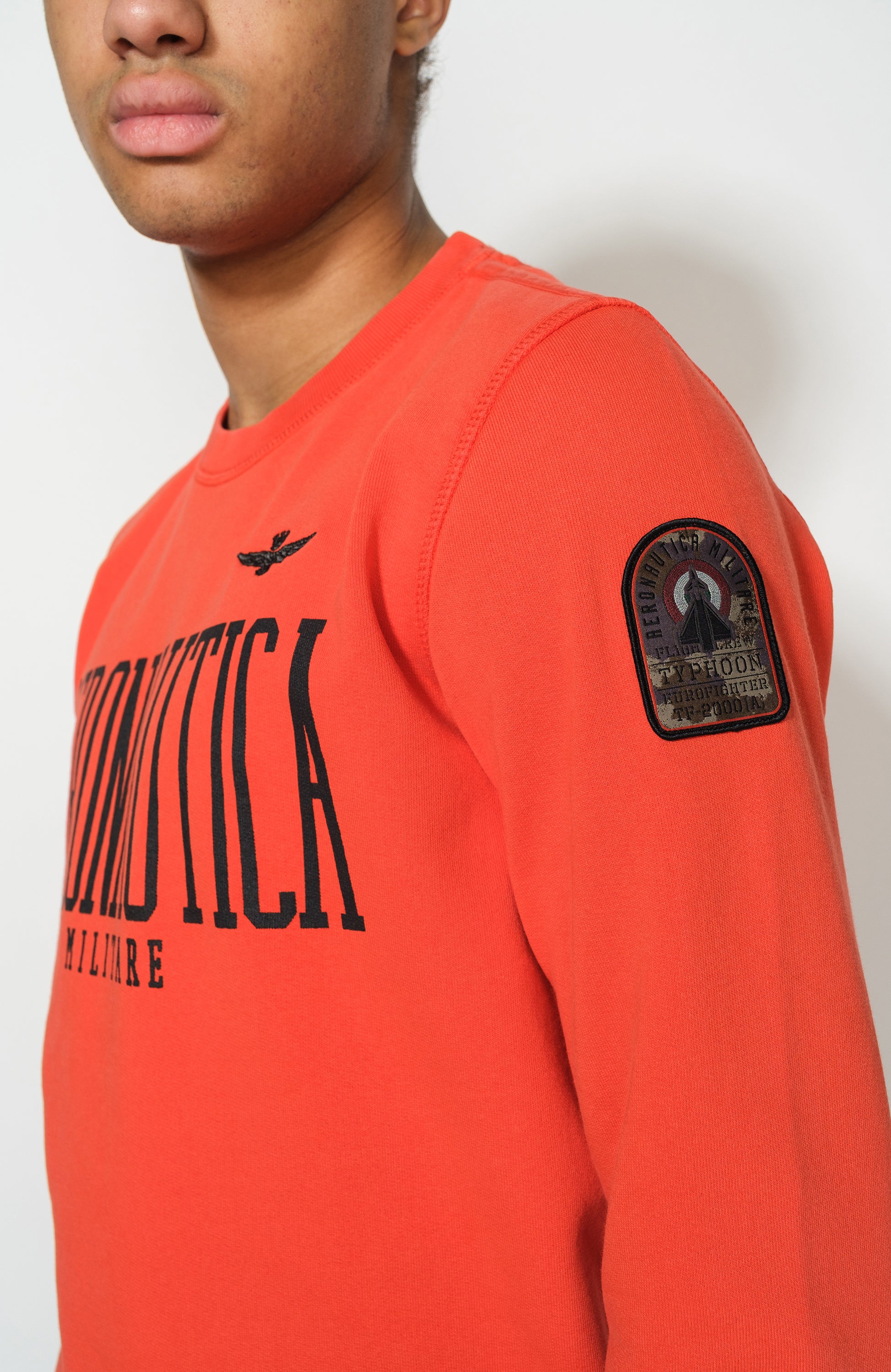 Aeronautica militare Orange Patch cotton sweatshirt image 3