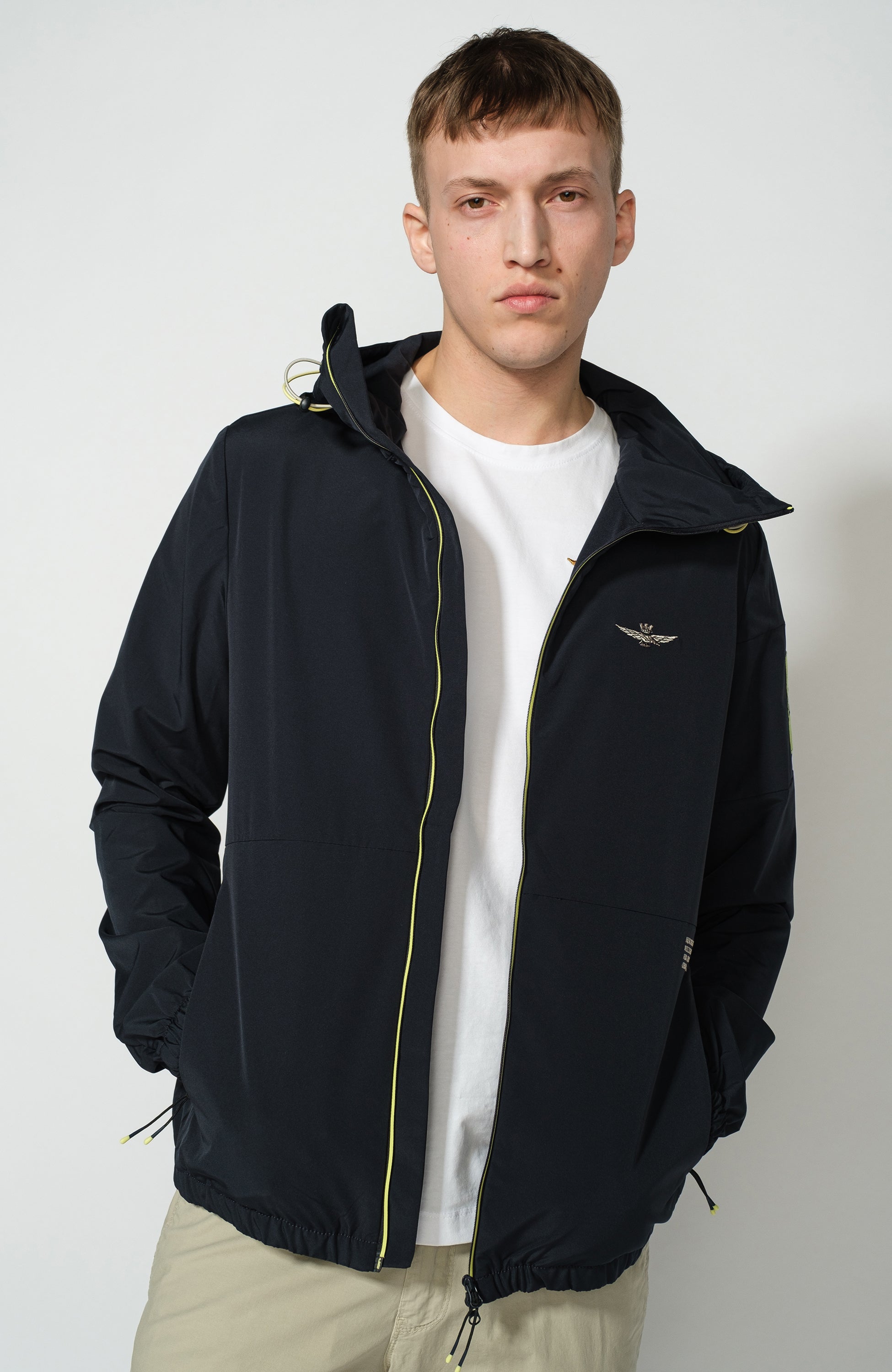 Aeronautica militare Navy Logo-patch windbreaker jacket image 1