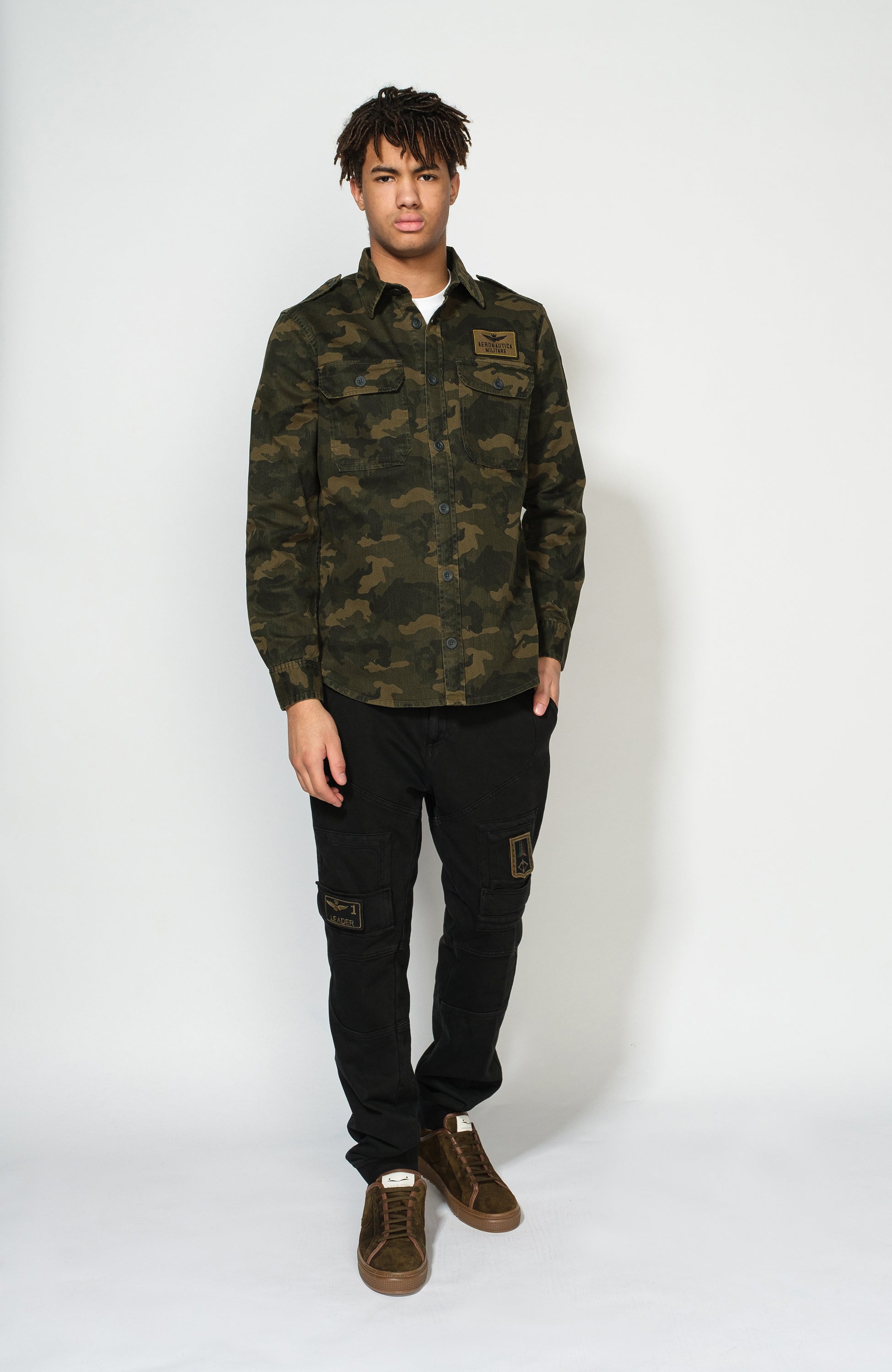 Aeronautica militare Black Multipocket jersey trousers image 1