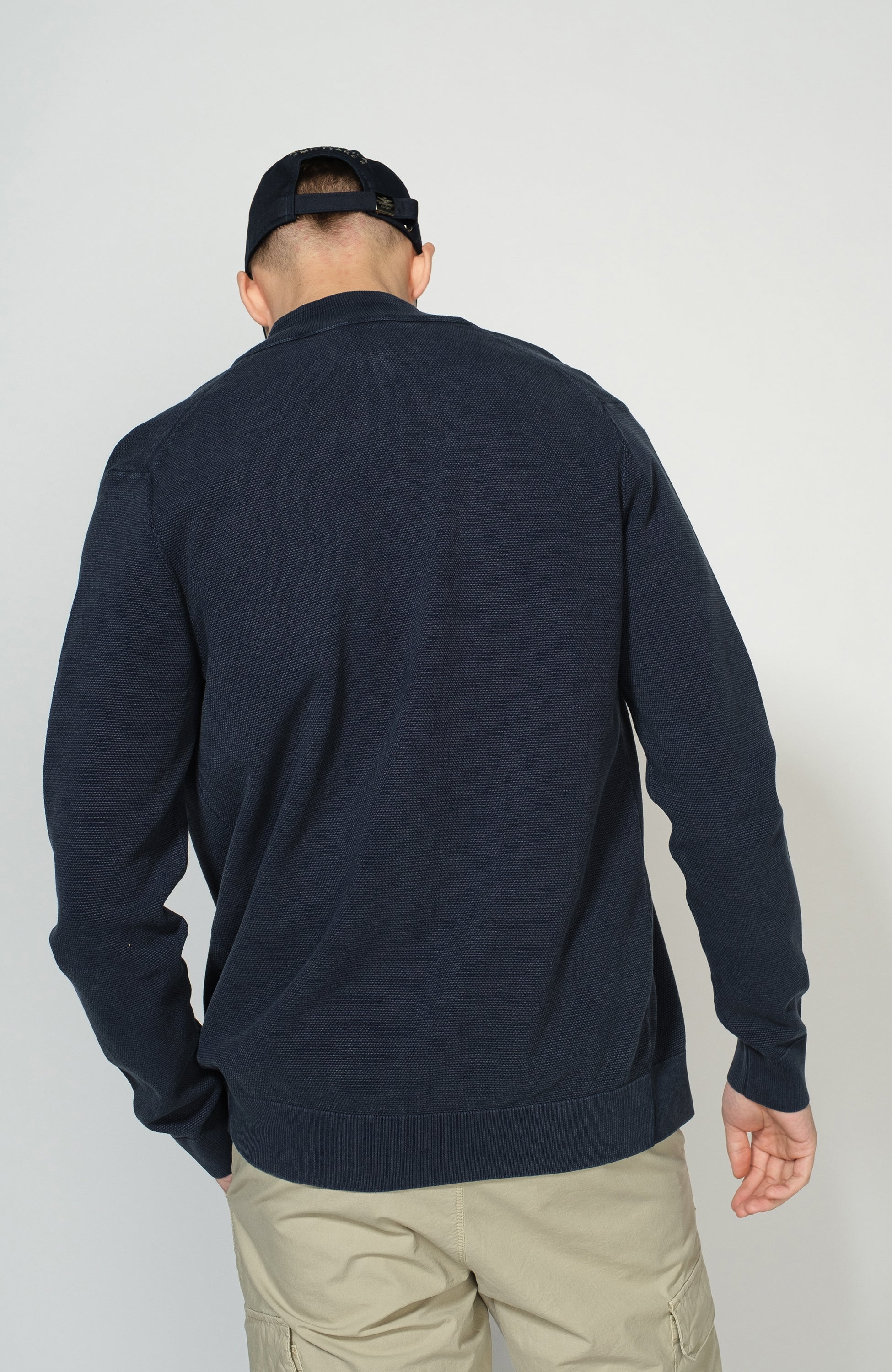 Aeronautica militare Navy Logo-embroidered zipped cardigan image 5