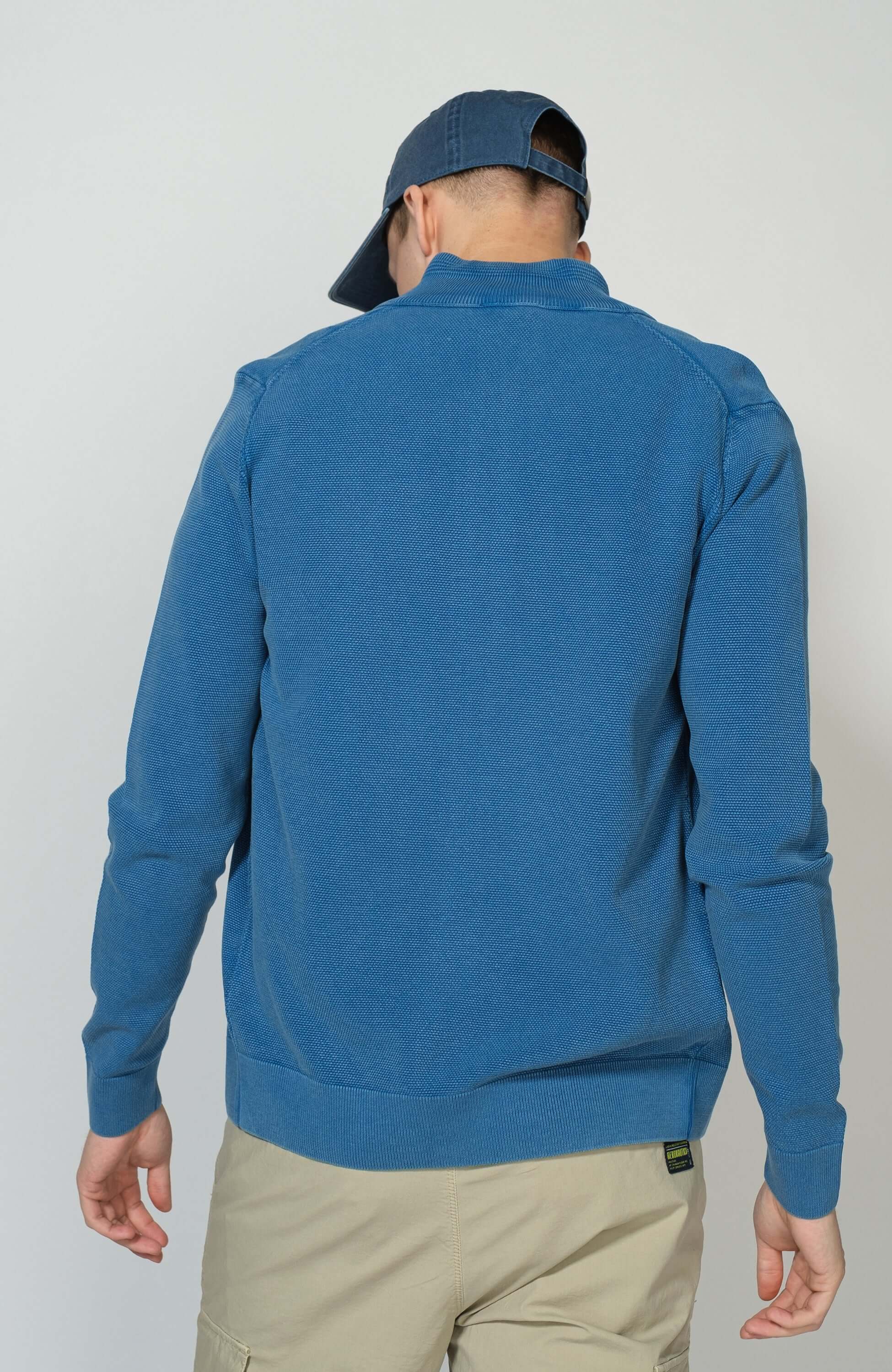 Aeronautica militare Blue Logo-embroidered zipped cardigan image 4