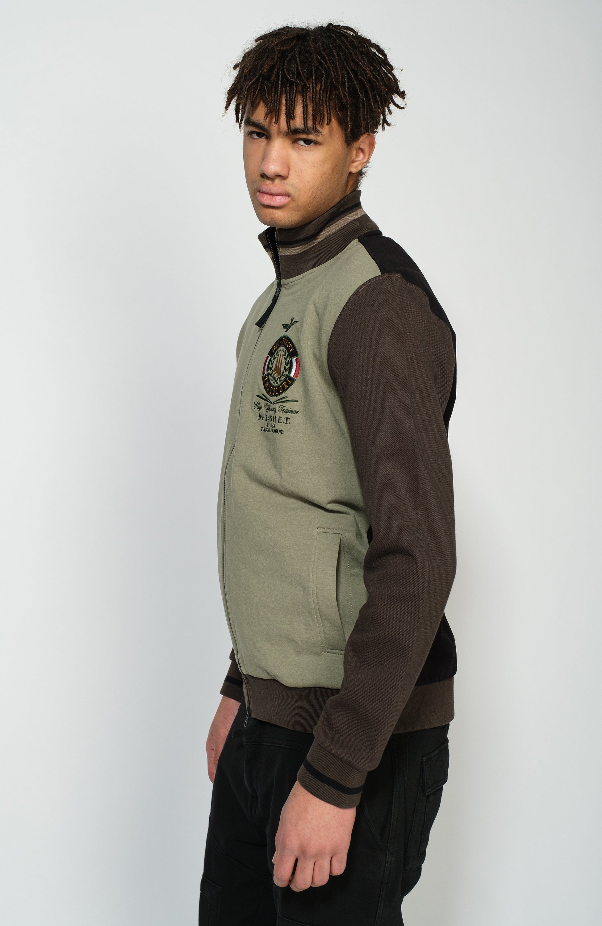 Aeronautica militare Green Patch hooded sweatshirt image 4