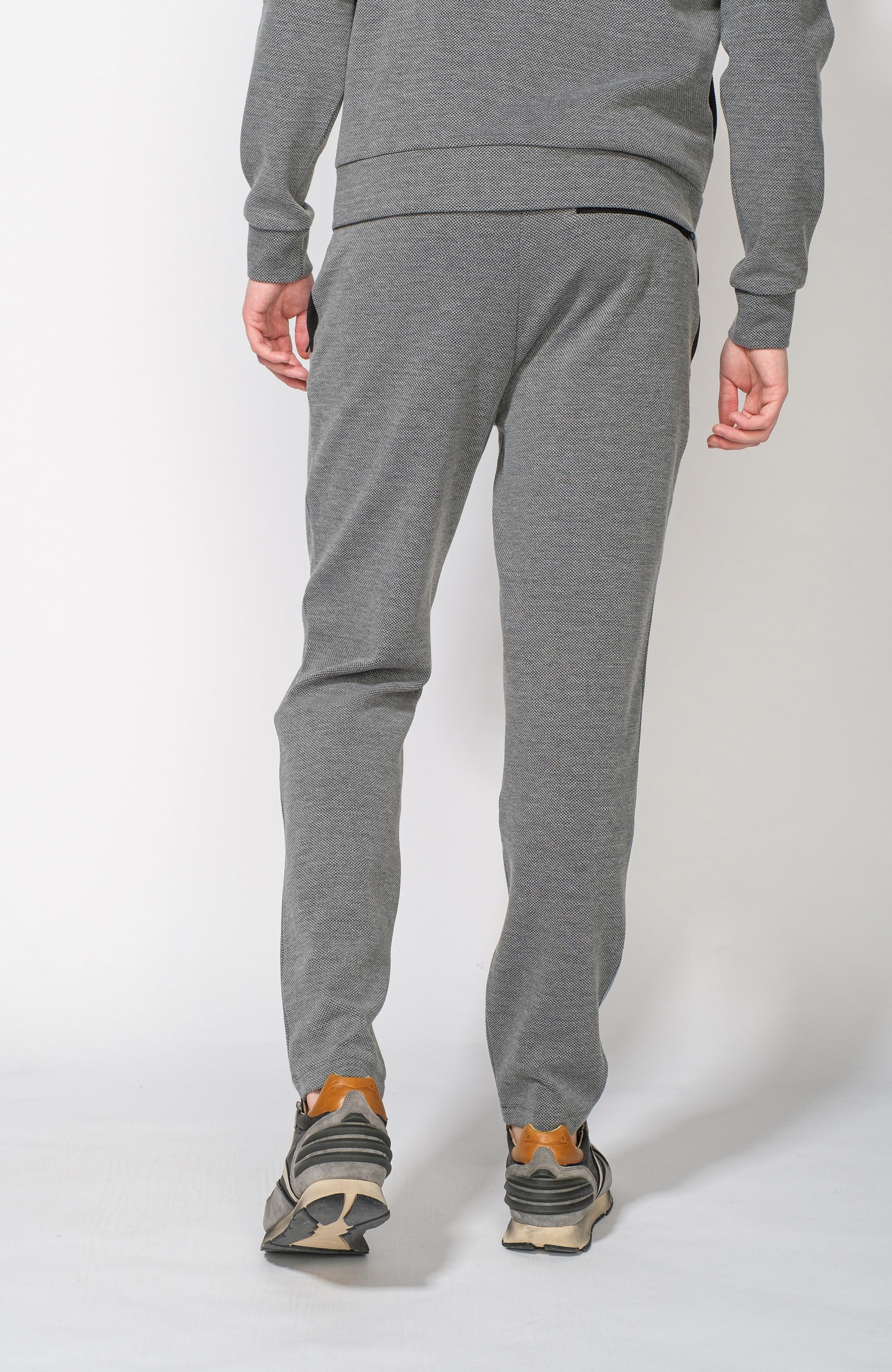 Aeronautica militare Grey Textured hooded tracksuit set image 9