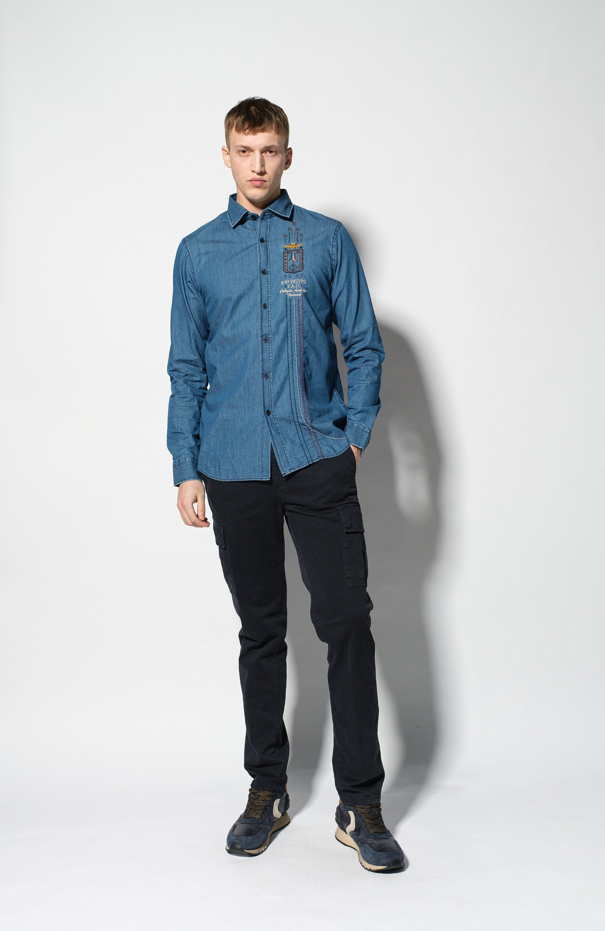 Aeronautica militare Blue Koszula jeansowa image 6