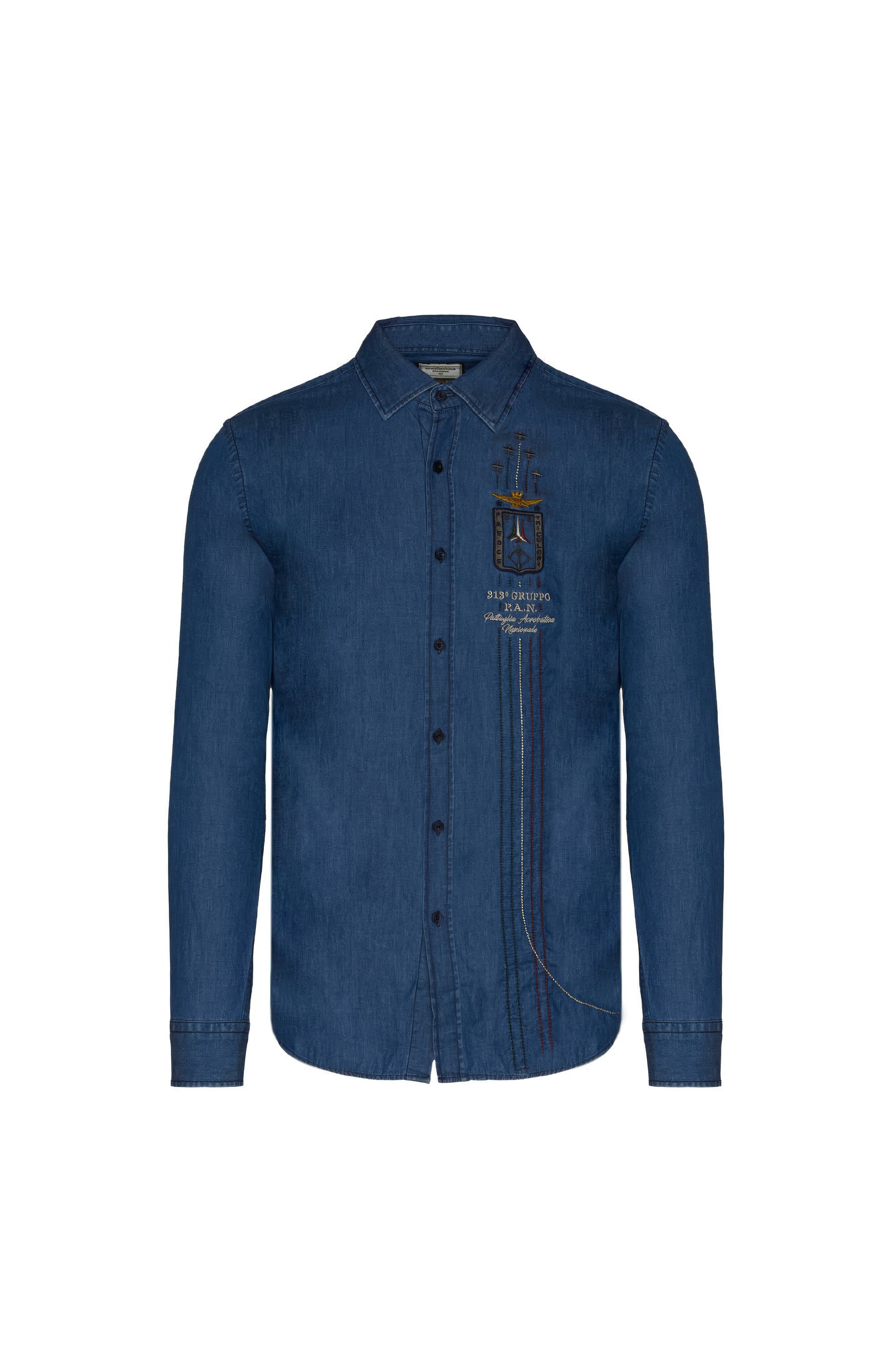 Aeronautica militare Blue Koszula jeansowa image 7