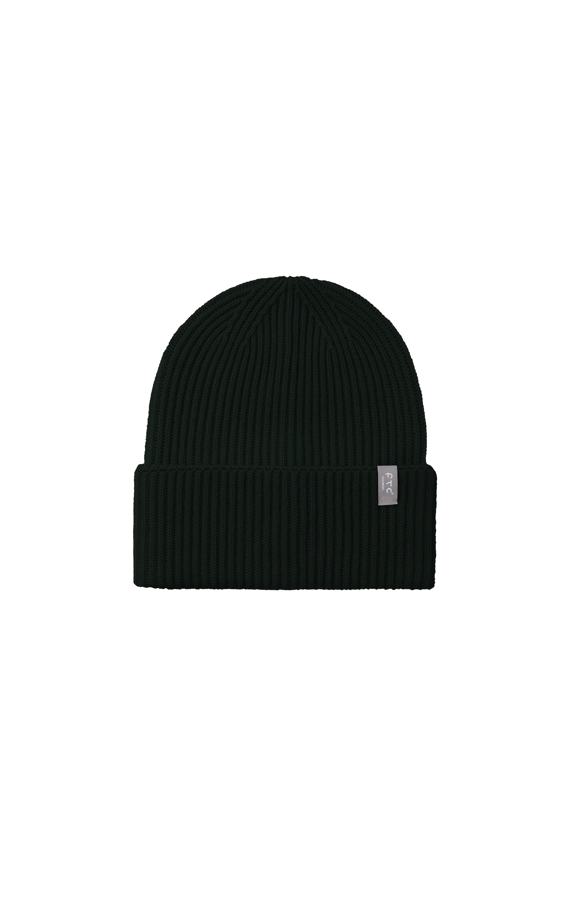 Ftc cashmere Black Turn-up knitted beanie image 4