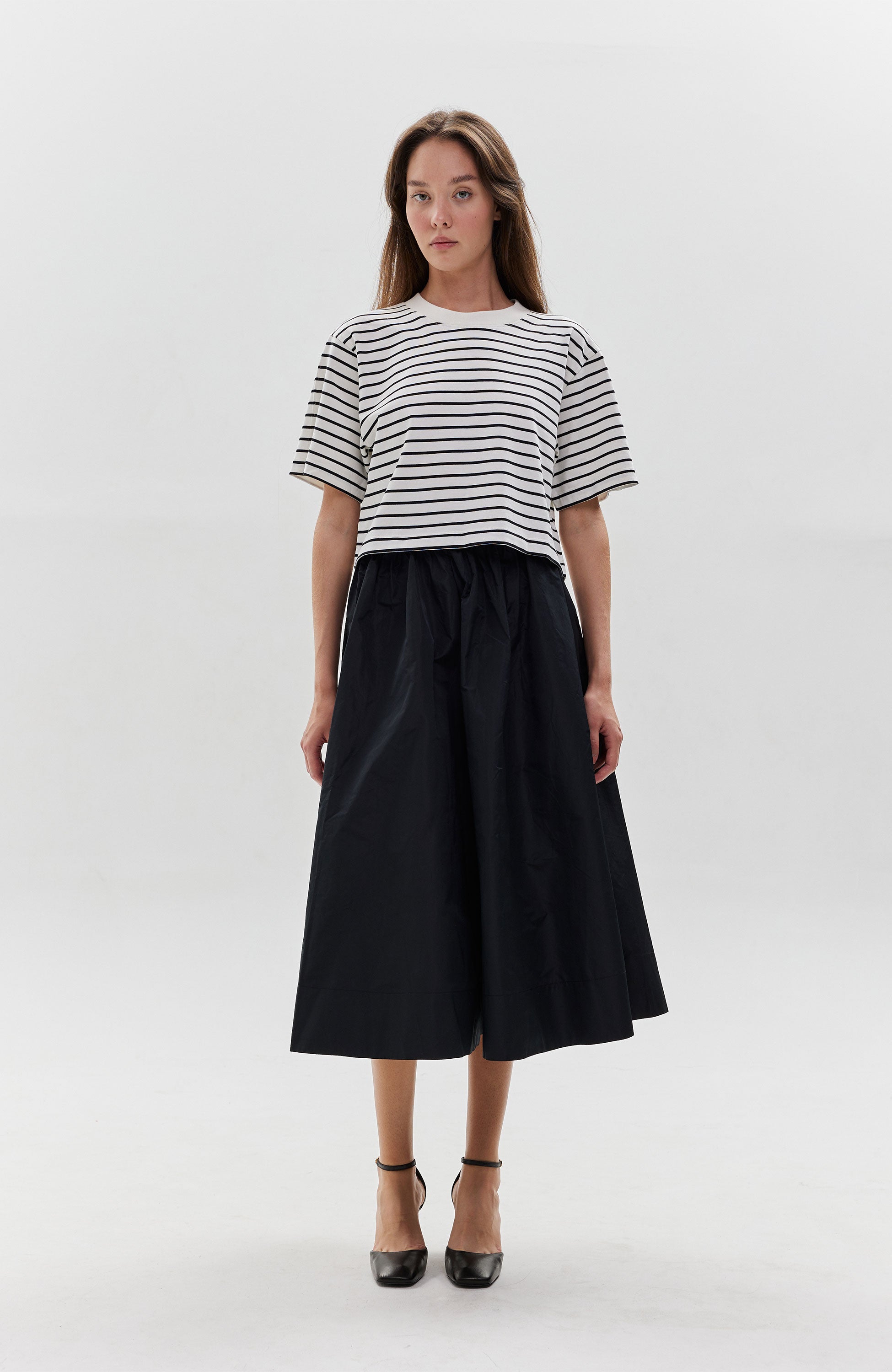 A-lined silk skirt