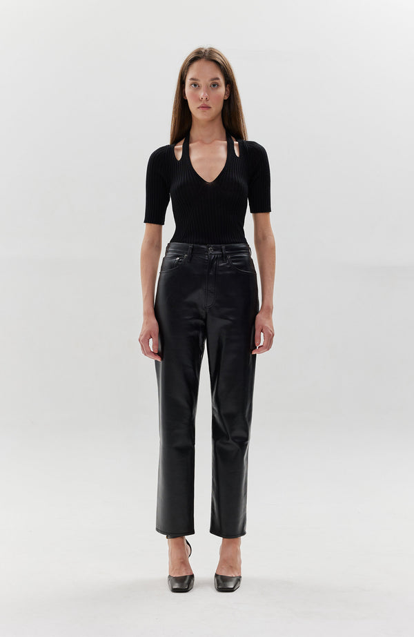 Leather straight trousers 90'S PINCH