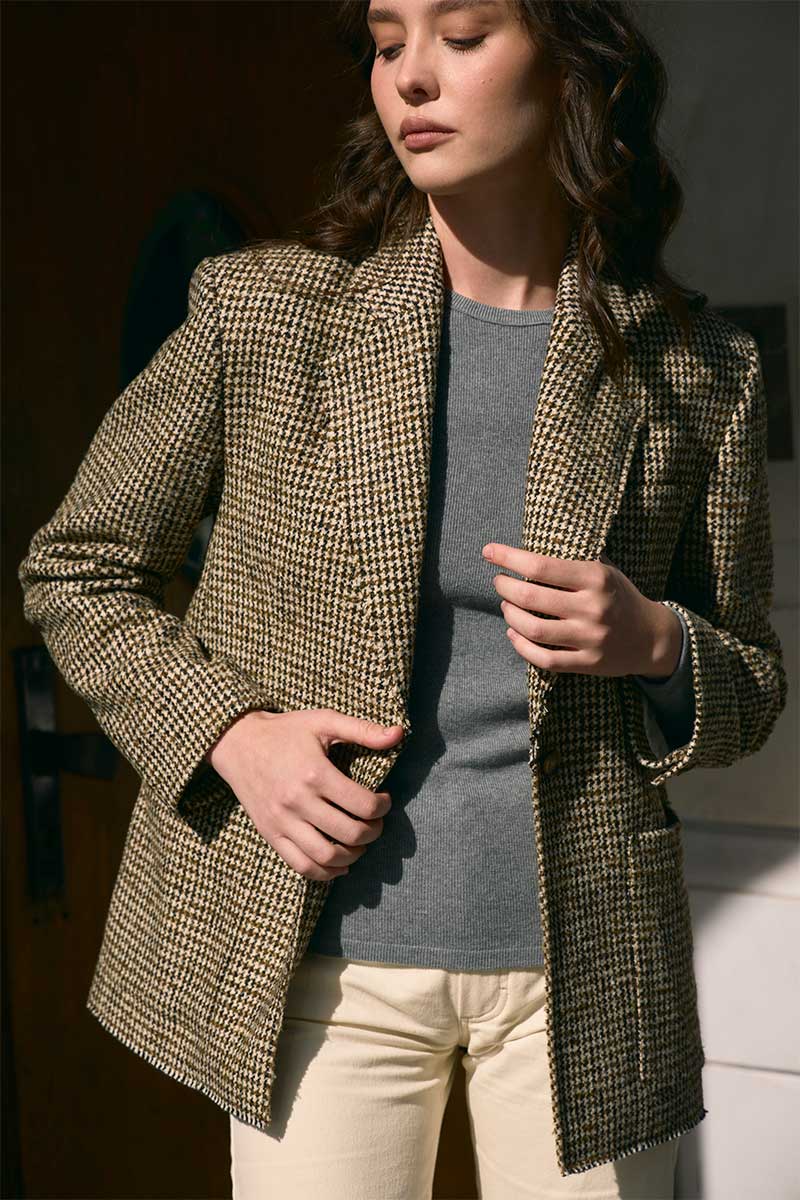 Long sleeved t-shirt VIVIAN and Houndstooth blazer