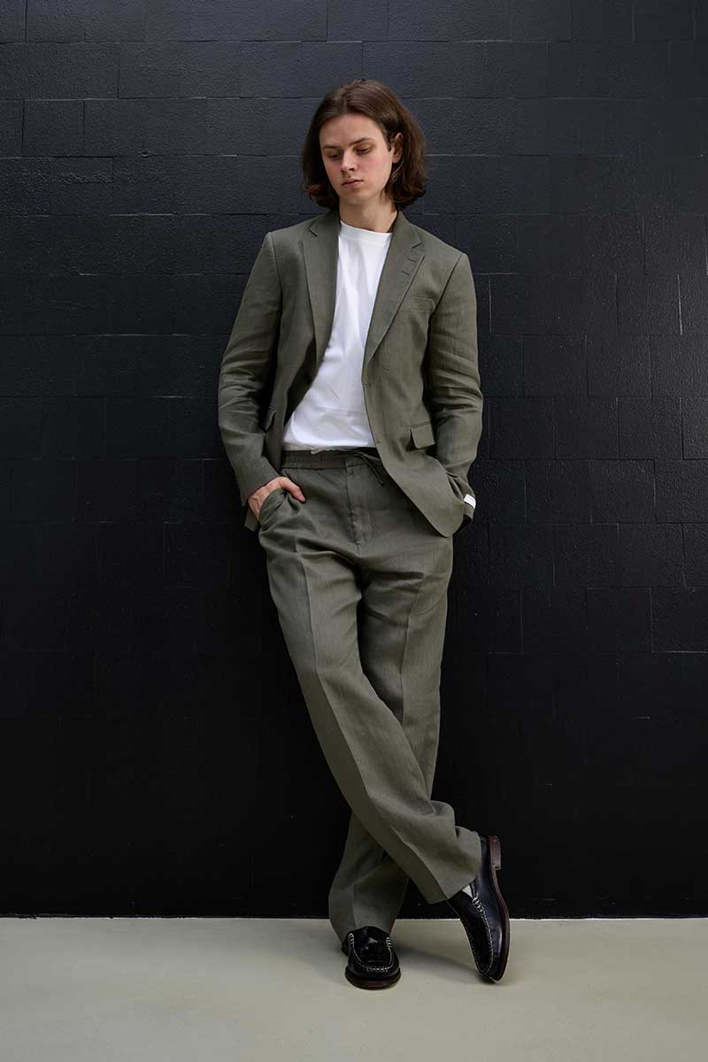 Linen blazer JUSTINN and Linen casual trousers ISCOVE