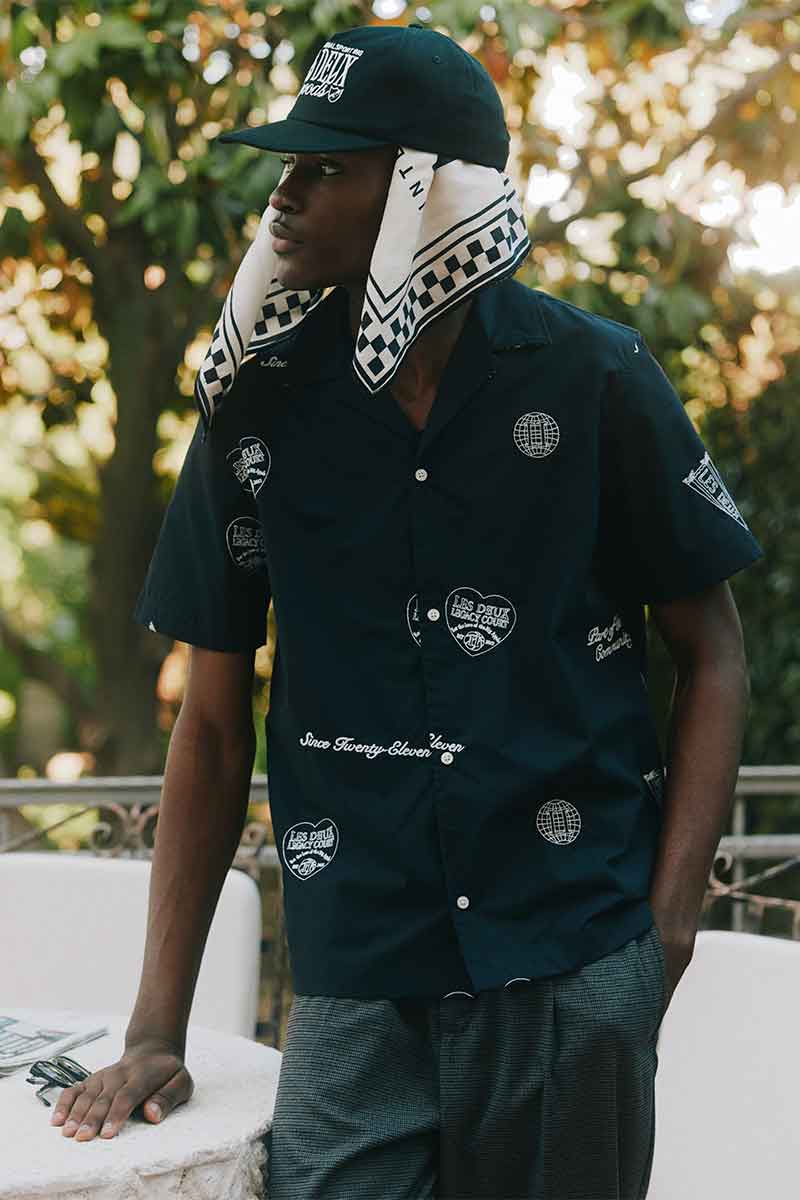 Short sleeve shirt HENDRIX AOE SS and Leather-patch cap HENT