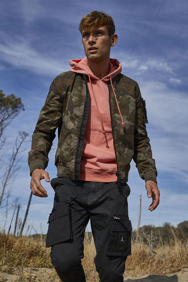 Hooded tracksuit set and Cargo cotton trousers