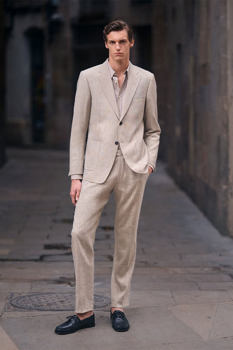 Linen blazer JUSTINN and Linen straight-fit trousers TENUTAS