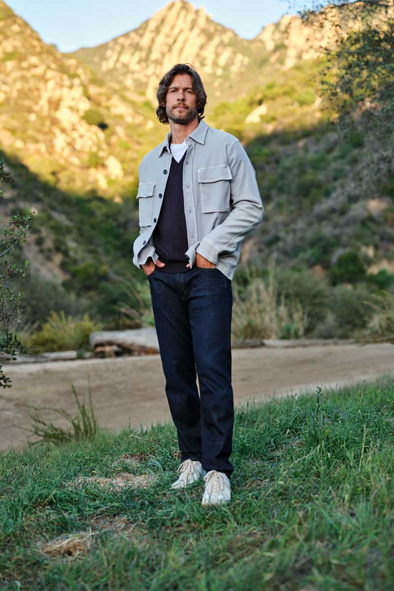Twill wool jacket NASH and Classic straight jeans GAGE