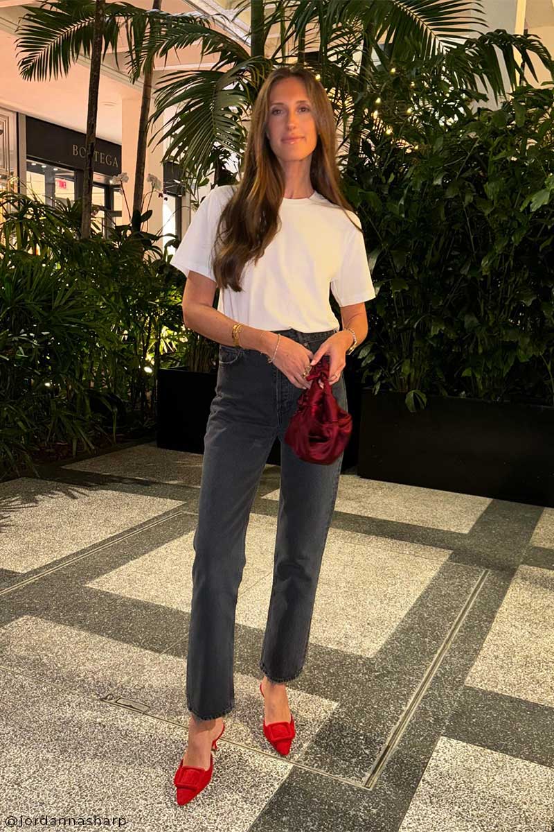 Oversized cotton t-shirt and High-rise straight jeans 90'S PINCH