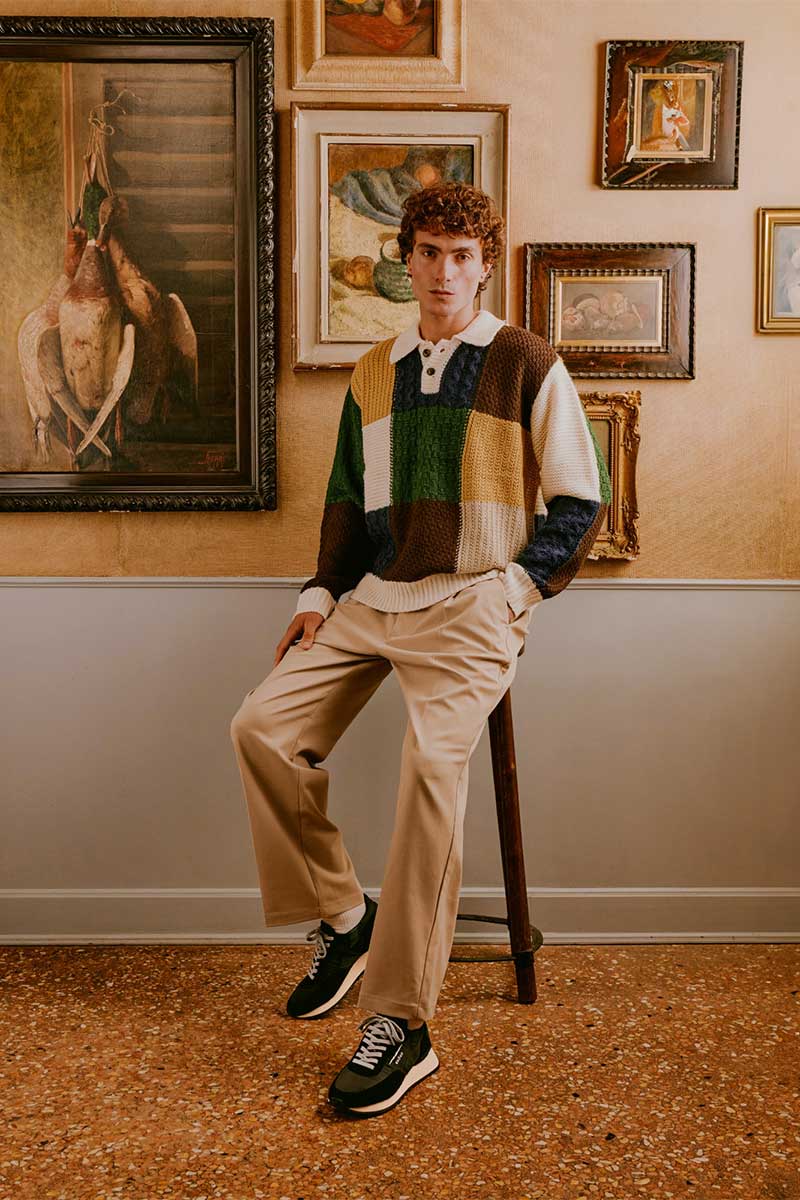 Wool pullover KARSON and Contrast panelled sneakers RUSH ONE LOW