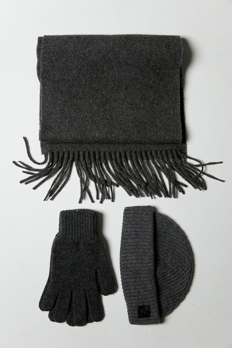 Wool scarf SYLAN and Wool blend ribbed hat