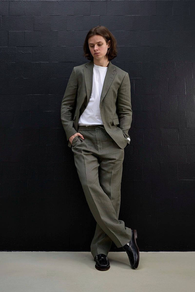 Linen blazer JUSTINN and Linen casual trousers ISCOVE