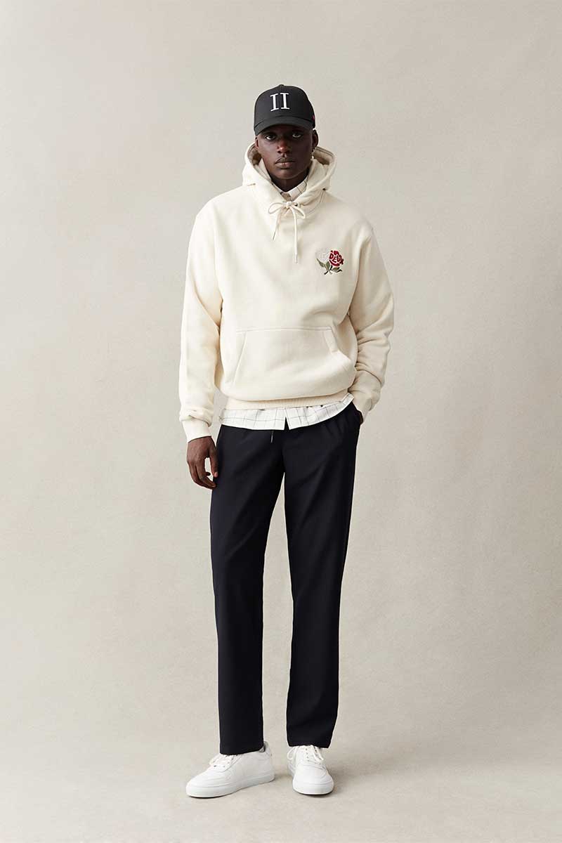 Logo-embroidered hoodie and Regular suit trousers COMO