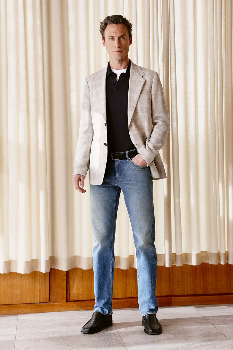Casual wool-blend blazer JEFFERY L and Half-zip polo shirt ORBIT SS
