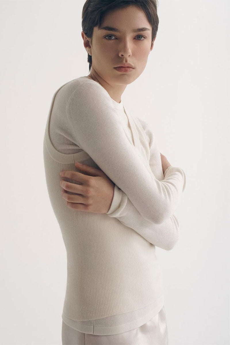 Long sleeved t-shirt VIVIAN and Cashmere tank top MENG