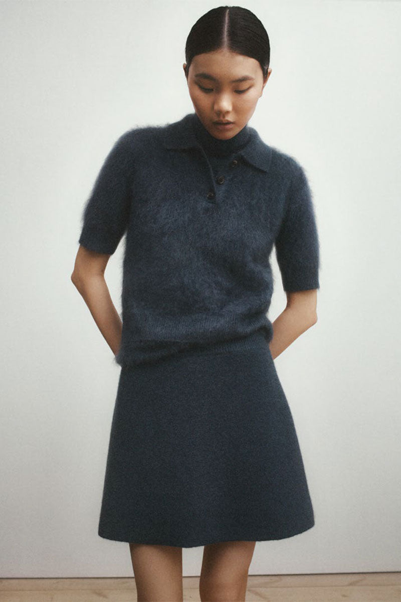 Brushed t-shirt MADELENE and Flared mini skirt NOA