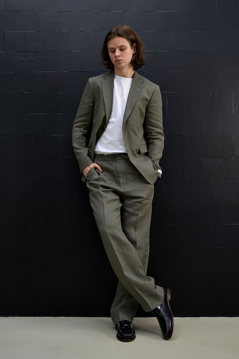 Linen blazer JUSTINN and Linen casual trousers ISCOVE