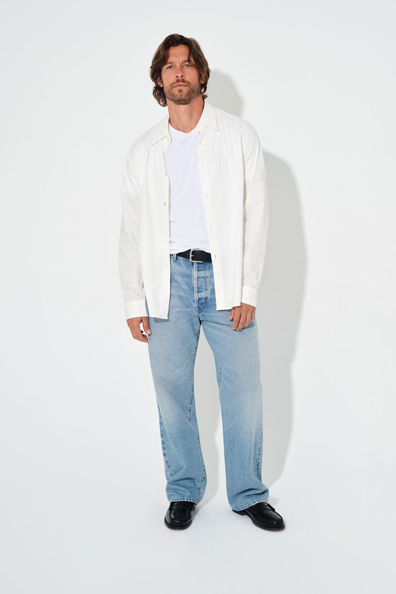 Tapered classic jeans ADLER and Slip-on loafers NOMBELA