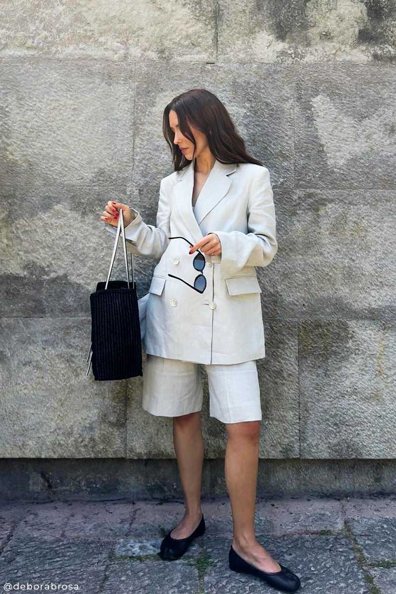 Classic linen blazer and Tailored shorts