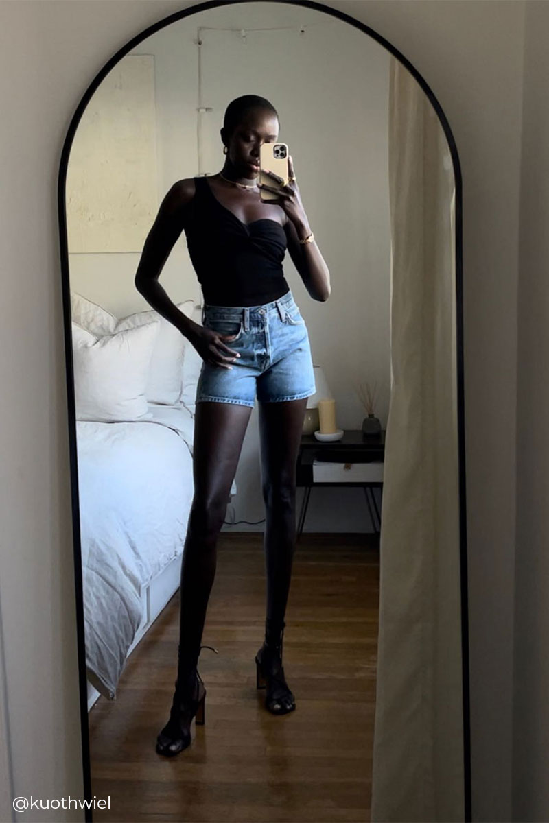 Tank top MINA and Denim shorts PARKER
