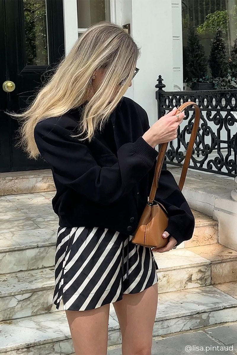 Cropped blazer SINE and Striped silk shorts