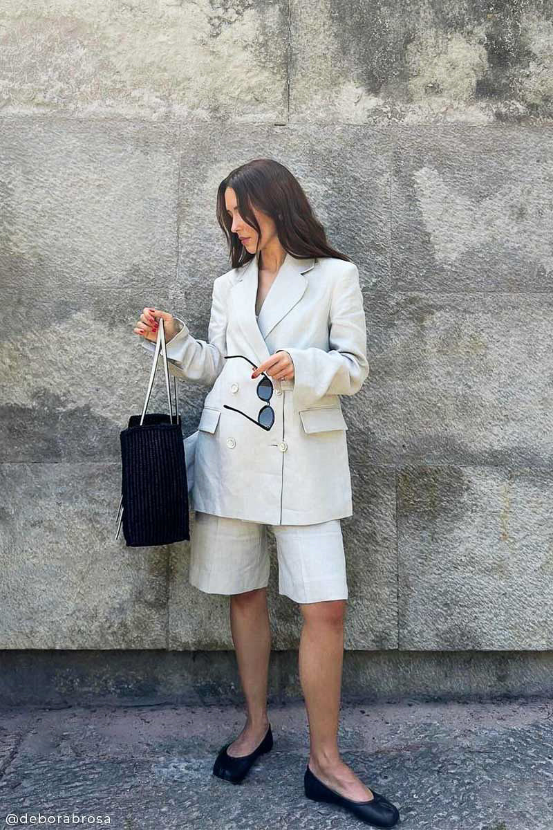 Classic linen blazer and Tailored shorts