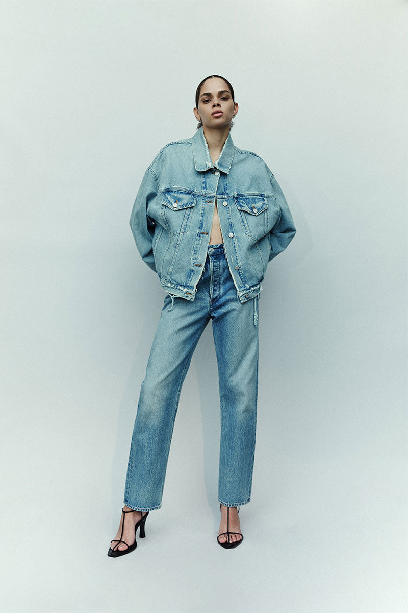 Oversized denim jacket CHARLI and Criss cross upsized jeans