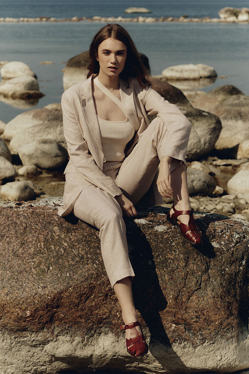 Belted linen blazer and Fisherman sandals PESCA
