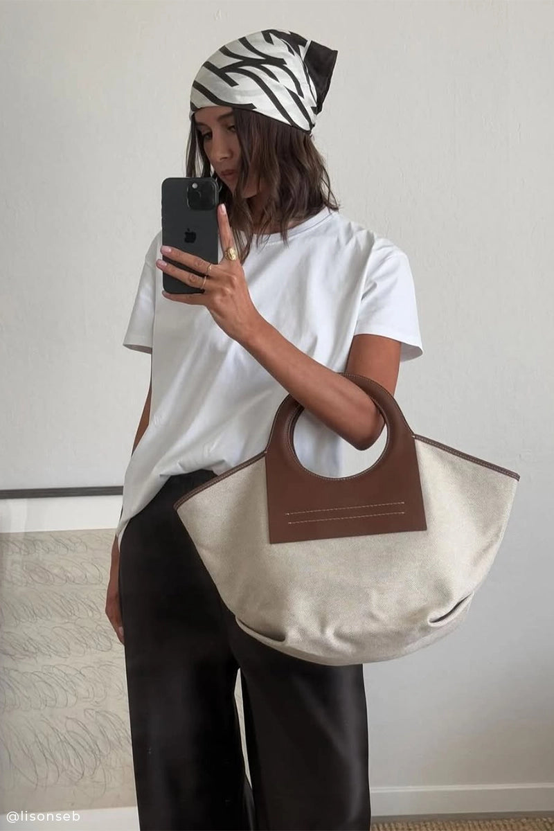Silk scarf and Oversized cotton t-shirt