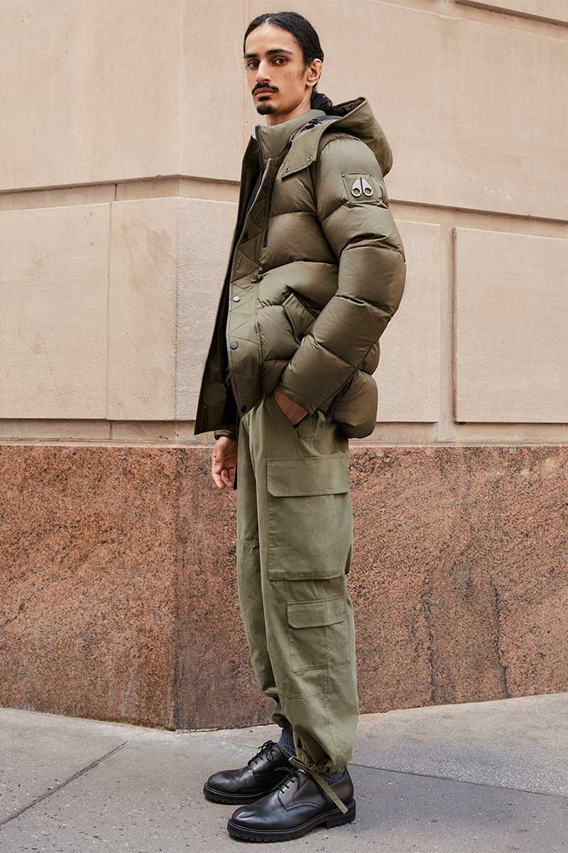 Hooded down parka CLOUD and Loose-fit cargo trousers CHUCK