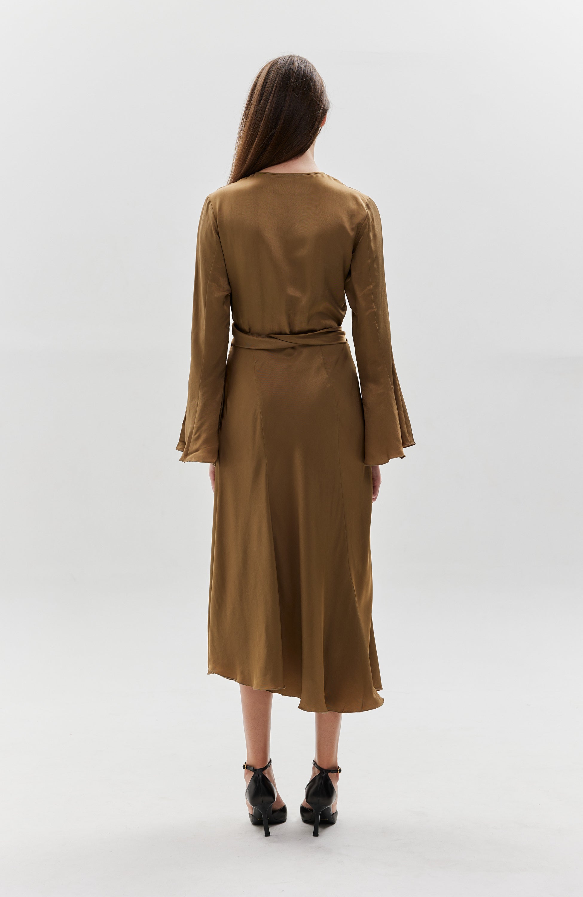 Erika Cavallini wrap-design satin-finish dress Erika Cavallini wrap-design satin-finish dress