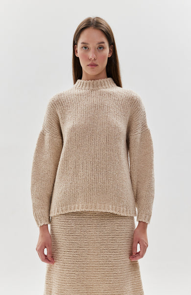 Sweter bouclé z okrągłym dekoltem