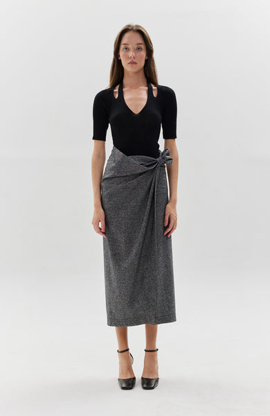 Flannel wrap skirt